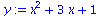 `:=`(y, `+`(`*`(`^`(x, 2)), `*`(3, `*`(x)), 1))
